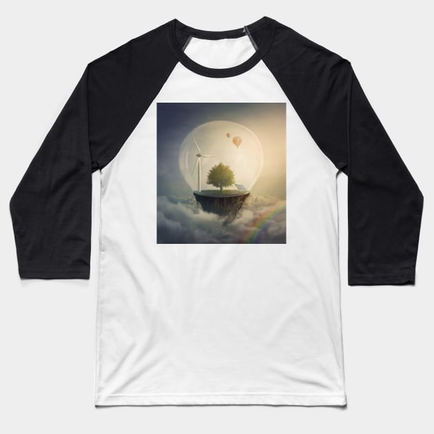 Isolated eco world Baseball T-Shirt by psychoshadow